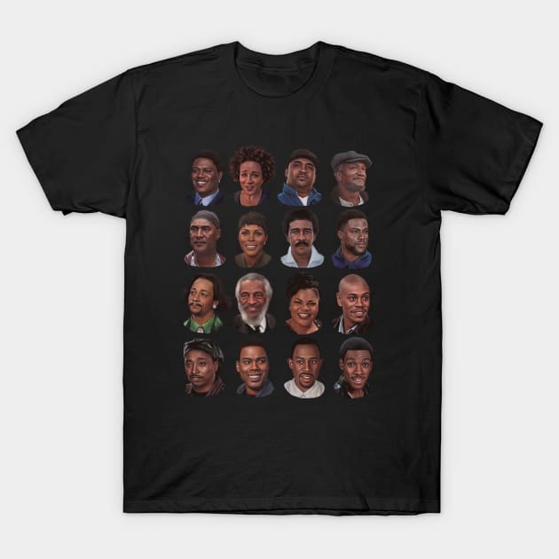 Black Comedians T-Shirt by Art Simpson